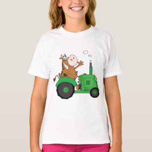 Camiseta Vaca Dirigindo Um Trator