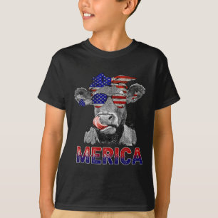 Camiseta Vaca Do Dia Merica 4º De Julho Vacas Alojadas