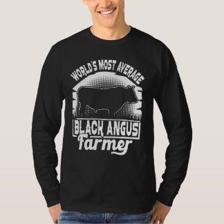 Camiseta Vaca do Fazendeiro de Angus Preto Mais Médio do Mu