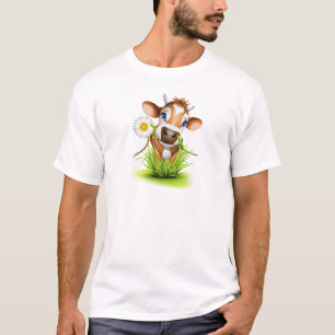 Camiseta Vaca do jérsei na grama