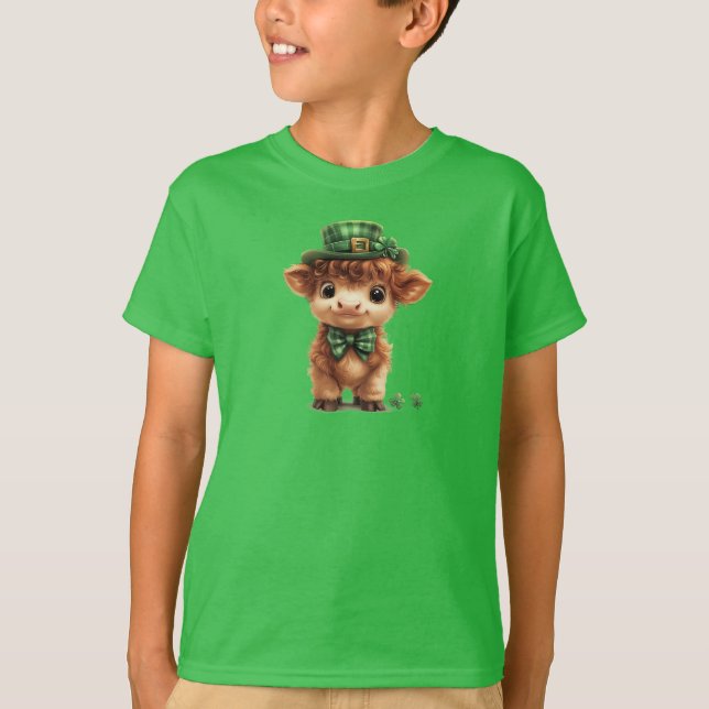 Camiseta Vaca do planalto irlandês bonita com cartoon 3D em (Frente)