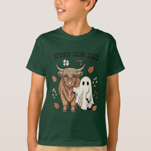 Camiseta Vaca do Planalto Russo e Arte do Halloween Fantást
