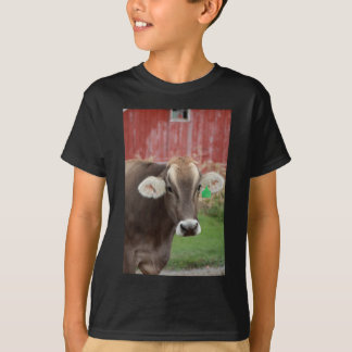 Camiseta Vaca do suíço de Brown