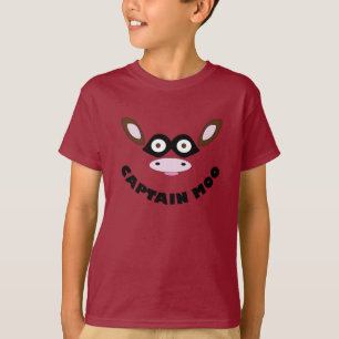 Camiseta Vaca do Super Herói do Capitão Moo Inscrita