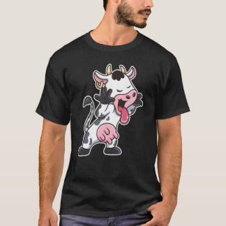 Camiseta Vaca Dona de Vacas Adoráveis Mãe Pai Animais de Es