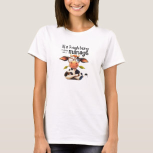 Camiseta Vaca É difícil ser um gênio, mas eu consigo