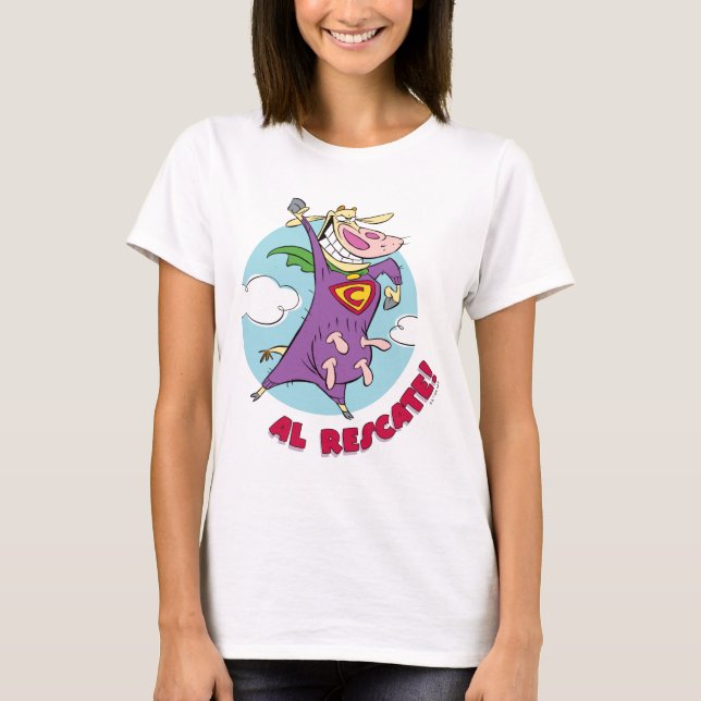 Camiseta Vaca e Galinha Super Vaca Al Rescate! (Frente)