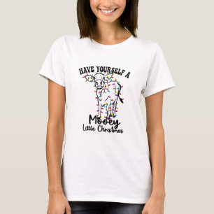 Camiseta Vaca E Neve Tenham Um Pequeno Natal