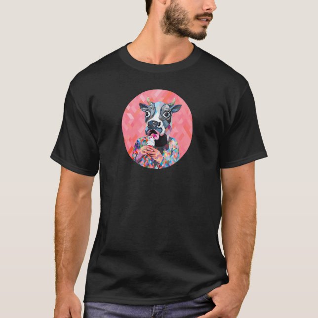 Camiseta Vaca E Sorvete Realidade Aumentada (Frente)