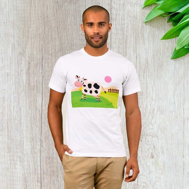Camiseta Vaca Em Campo Mens T-Shirt (Criador carregado)
