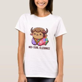 Camiseta Vaca em Elegância nas Terras Altas