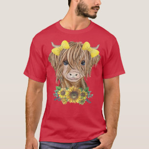 Camiseta Vaca Em Terra Alta De Bebê Cuja Fazenda De Girasso