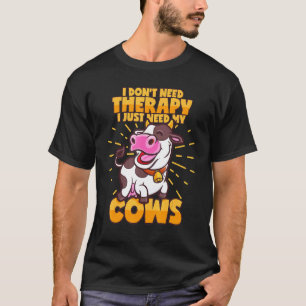 Camiseta Vaca Em vez de Terapia Dizendo Vaca Leiteira Gado