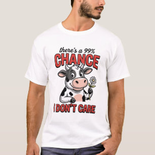 Camiseta Vaca Engraçada Chance Eu Não Cuido Vintage