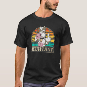 Camiseta Vaca Engraçada Com Dedo Médio Farmante F