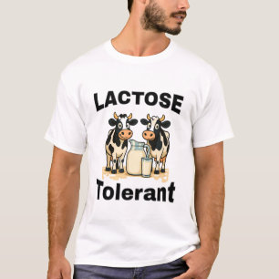 Camiseta Vaca engraçada diz tolerante à lactose humor do le