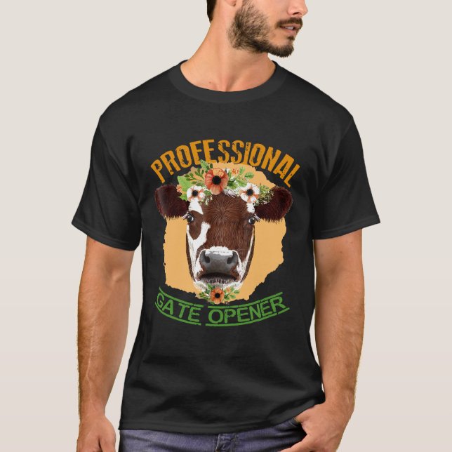 Camiseta Vaca engraçada para abrir portas profissionais (Frente)
