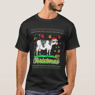 Camiseta Vaca Engraçada Vaca De Natal Borrão-De-Vaca