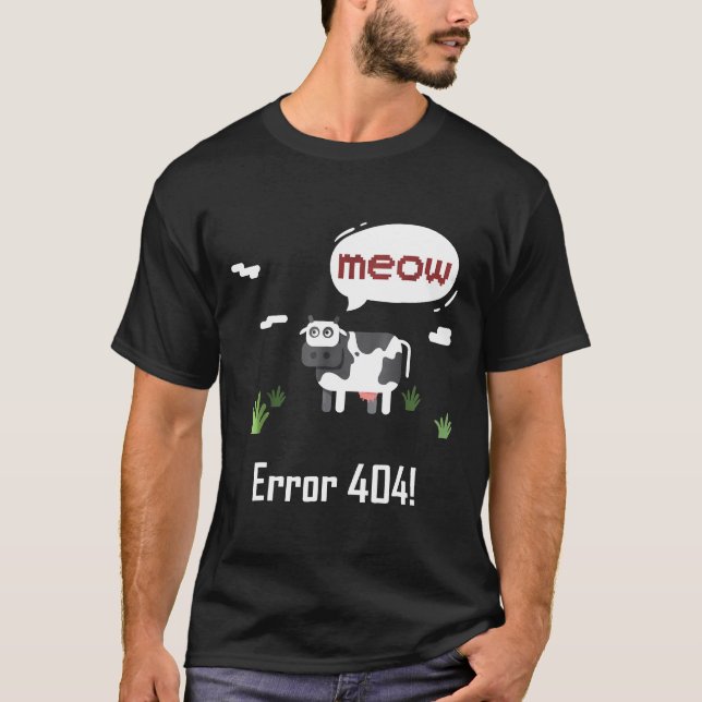 Camiseta Vaca Erro Meow Vaca Erro 404 (Frente)