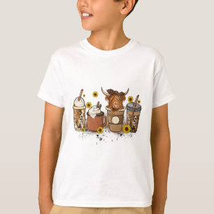 Camiseta Vaca Escocesa Cupão De Girassol Viba Café Lover
