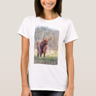 Camiseta Vaca escocesa do escocês de Brown que está no