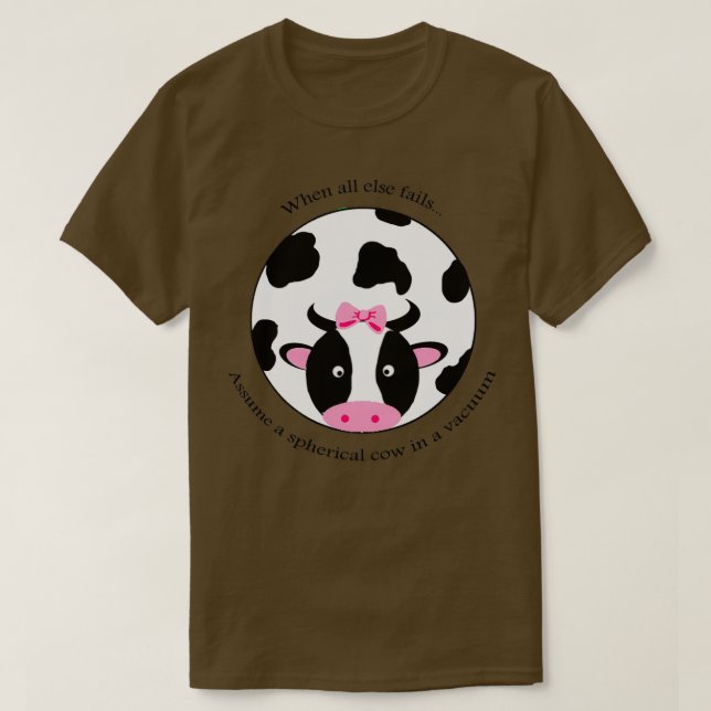 Camiseta Vaca esférica (Frente do Design)