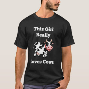 Camiseta Vaca Esta Garota Realmente Ama Vacas Engraçado