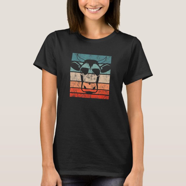 Camiseta Vaca Estilo Retro Vintage 1 (Frente)