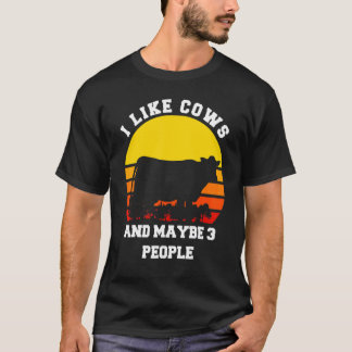 Camiseta Vaca Eu Gosto de Vacas E Talvez Goste de 3 Pesso