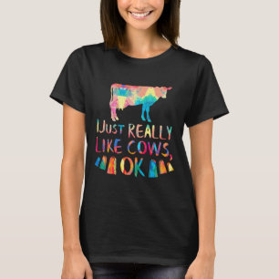 Camiseta Vaca Eu Só Realmente Gosto de Vacas Ok Fazendeiro