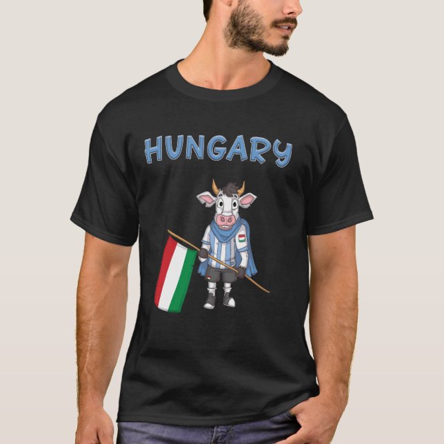 Camiseta Vaca Fã Húngaro Hungria (Frente)