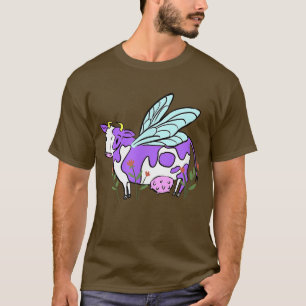 Camiseta Vaca Fada Natureza Selvagem Flor Couve-flor