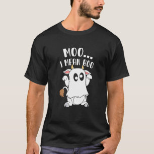 Camiseta Vaca Fantasma de Halloween Moo Quer Dizer Boo