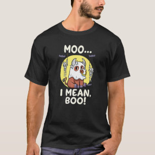 Camiseta Vaca Fantasma do Moo de Halloween Quero Dizer Boo