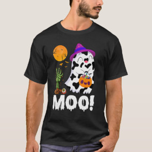 Camiseta Vaca Fantasma Moo & Chapéu de Bruxa Feliz Fantasia