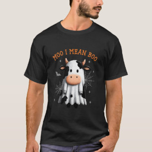 Camiseta Vaca Fantasma Moo Eu Quero Dizer Boo Fantasia de H