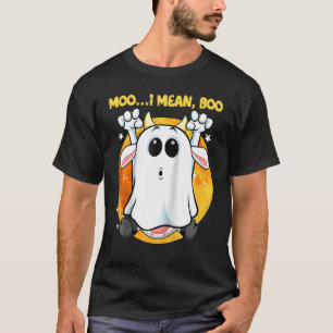 Camiseta Vaca Fantasma Moo Quer Dizer Boo Abóbora Lua Hallo