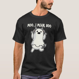 Camiseta Vaca Fantasma Mugido Quero Dizer Boo Citação Abóbo