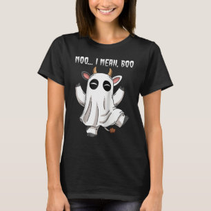 Camiseta Vaca Fantasma Muu Eu Quero Dizer Boo Abóbora Luar