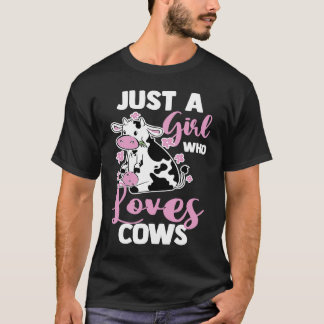 Camiseta Vaca Fazendeiro Animal de Fazenda Apenas Uma Garot