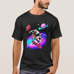 Camiseta Vaca fazendo skate no espaço sideral Retro Ska Vin