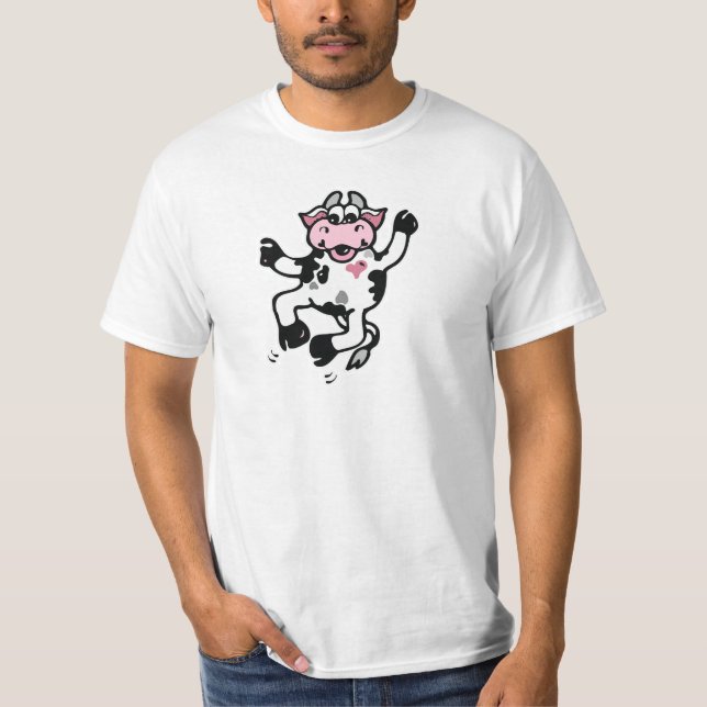 Camiseta Vaca Feliz Dançando (Frente)