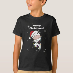 Camiseta Vaca Feliz Natal Vacas De Inverno