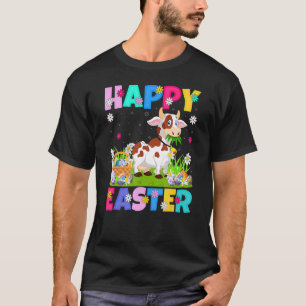 Camiseta Vaca Feliz Páscoa Coelho Vaca Domingo de Páscoa