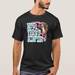 Camiseta Vaca Floral Não Hoje Novilha Fazendeiro Fazenda Oc