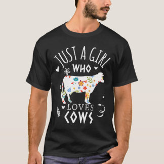 Camiseta Vaca Floral Só Uma Garota Que Ama Vacas