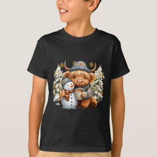 Camiseta Vaca Fofa das Terras Altas com Chocolate Quente de
