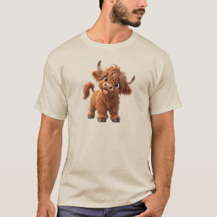 Camiseta Vaca Fofa das Terras Altas – Vaca Engraçada e Felp
