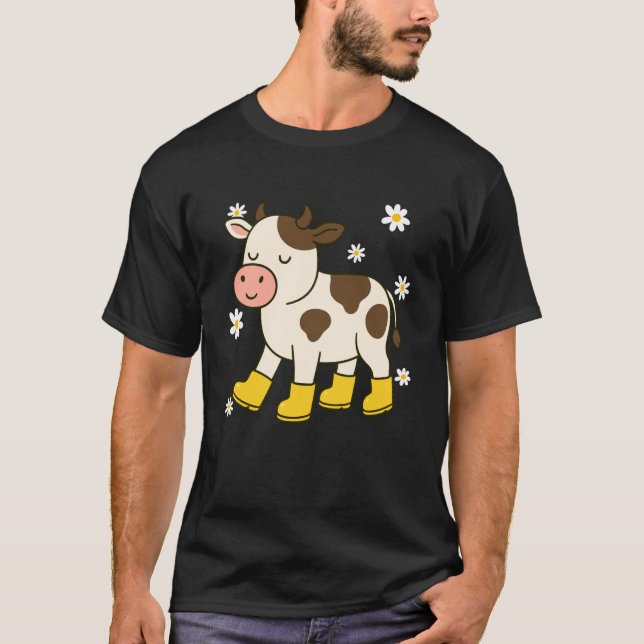 Camiseta Vaca Fofa de Botas de Chuva (Frente)