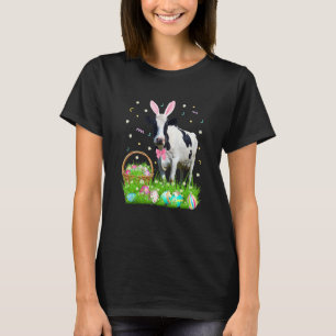 Camiseta Vaca Fofa Dia de Páscoa Coelho Ovos Fantasia de Pá